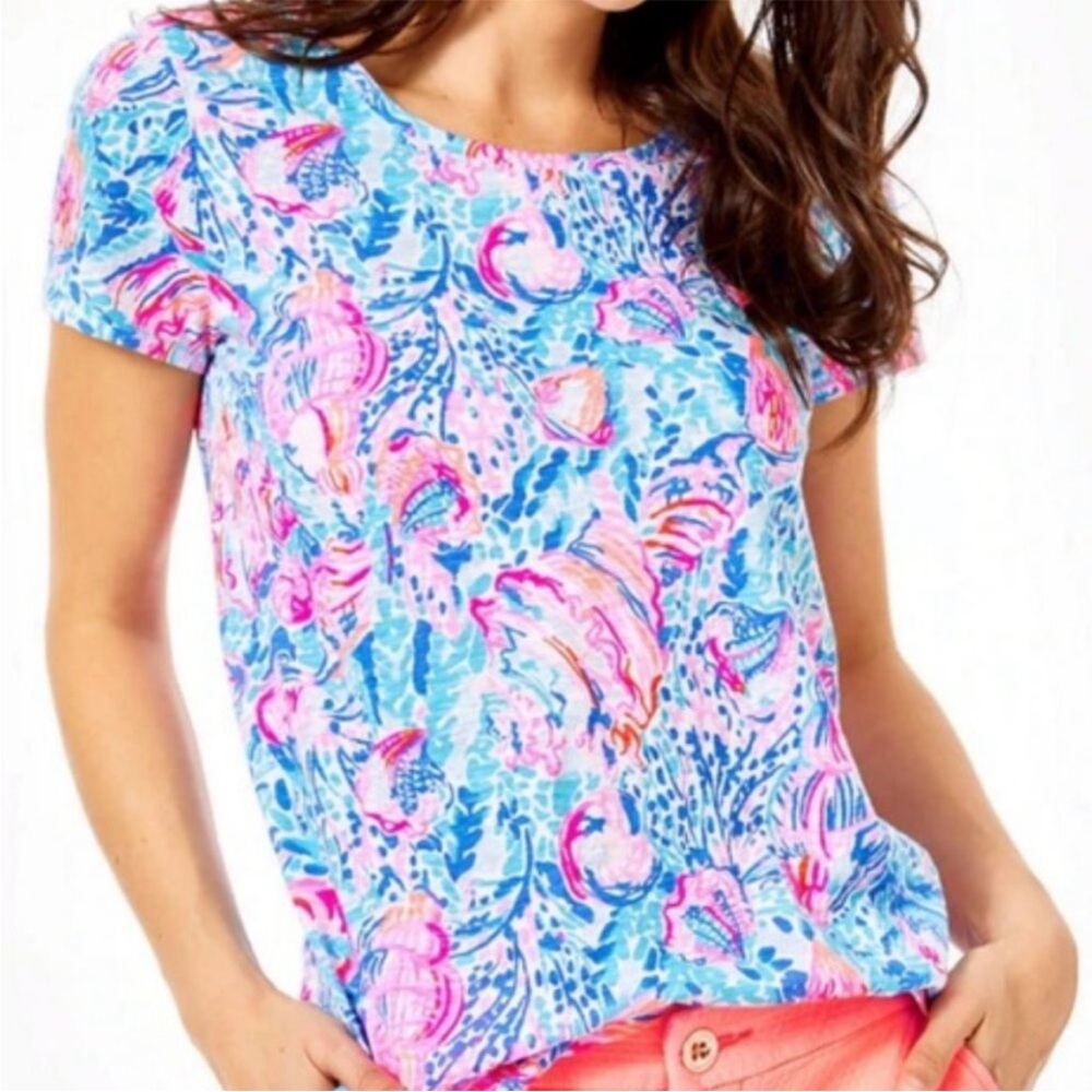 NWOT Etta Scoop Neck Top-Size XS -Multi Treasure Trove ❤️🩵💙